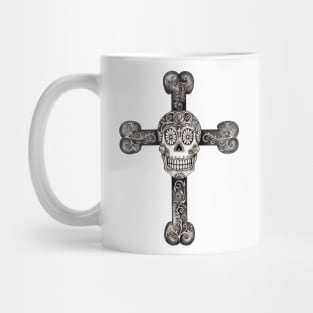 Skull and cross bone day of the dead. Mug